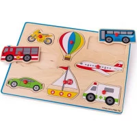 Bigjigs Toys Vkládací puzzle dopravní prostředky
