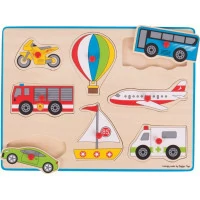 Bigjigs Toys Vkládací puzzle dopravní prostředky