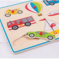Bigjigs Toys Vkládací puzzle dopravní prostředky