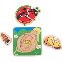 Bigjigs Toys Vkládací puzzle životní cykly berušky