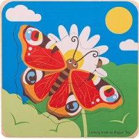 Bigjigs Toys Vkládací puzzle životní cykly motýla