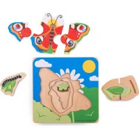 Bigjigs Toys Vkládací puzzle životní cykly motýla
