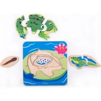 Bigjigs Toys Vkládací puzzle životní cykly žáby