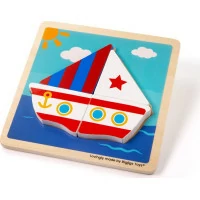 Bigjigs Toys Vkládací puzzle Plachetnice