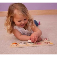 Bigjigs Baby Dřevěné vkládací puzzle farma