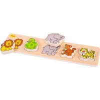 Bigjigs Baby Dřevěné vkládací puzzle safari