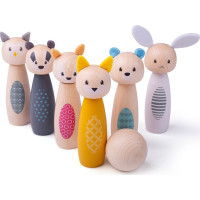 Bigjigs Toys Kuželky lesní zvířátka