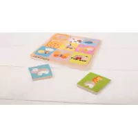 Bigjigs Toys Dřevěné vkládací puzzle 9 zvířátek