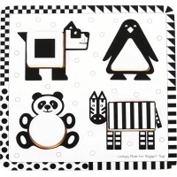 Bigjigs Toys Dřevěné vkládací puzzle černobílé tvary 1