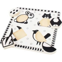 Bigjigs Toys Dřevěné vkládací puzzle černobílé tvary 2