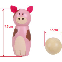 Bigjigs Toys Dřevěné kuželky farma