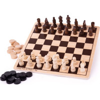 Bigjigs Toys Dřevěné šachy a dáma