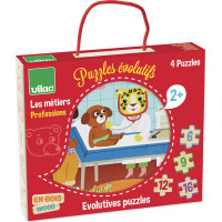 Vilac Dřevěné puzzle Povolání 4v1