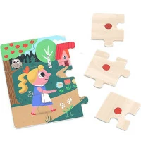 Vilac Dřevěné puzzle Zlatovláska 4v1