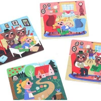 Vilac Dřevěné puzzle Zlatovláska 4v1