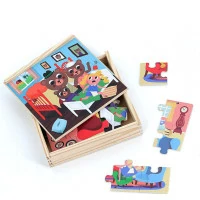 Vilac Dřevěné puzzle Zlatovláska 4v1