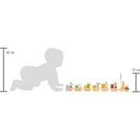 small foot Dřevěný narozeninový vláček se zvířátky