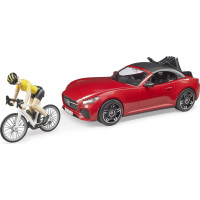 Bruder Sportovní auto Dodge s figurkou cyklistky a kolem
