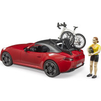 Bruder Sportovní auto Dodge s figurkou cyklistky a kolem