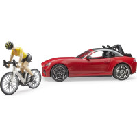 Bruder Sportovní auto Dodge s figurkou cyklistky a kolem