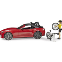Bruder Sportovní auto Dodge s figurkou cyklistky a kolem