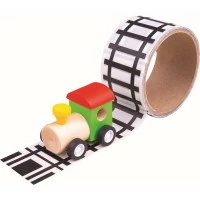 Bigjigs Toys Lepící páska koleje s mašinkou