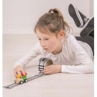 Bigjigs Toys Lepící páska koleje s mašinkou