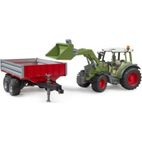 Bruder Traktor Fendt Vario 211 s čelním nakladačem a sklápěcím přívěsem