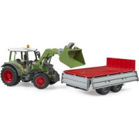 Bruder Traktor Fendt Vario 211 s čelním nakladačem a sklápěcím přívěsem