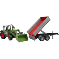 Bruder Traktor Fendt Vario 211 s čelním nakladačem a sklápěcím přívěsem