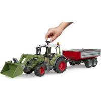 Bruder Traktor Fendt Vario 211 s čelním nakladačem a sklápěcím přívěsem