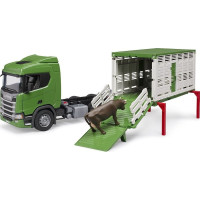 Bruder Přepravník zvířat Scania s figurkou krávy