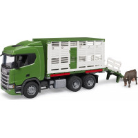 Bruder Přepravník zvířat Scania s figurkou krávy