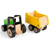 Tidlo Dřevěný traktor s přívěsem