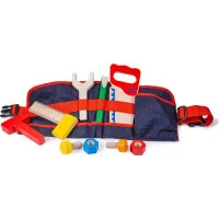 Bigjigs Toys Dřevěné nářadí na červeném opasku
