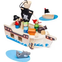 Bigjigs Toys Pirátská loď s piráty