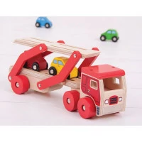 Bigjigs Toys Dřevěný kamion s auty