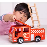 Bigjigs Toys Dřevěné hasičské auto