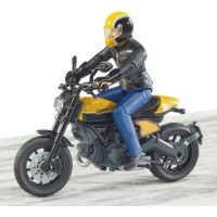 Bruder 63053 BWORLD Motocykl Scrambler Ducati Cafe Racer s jezdcem