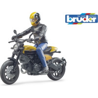 Bruder 63053 BWORLD Motocykl Scrambler Ducati Cafe Racer s jezdcem