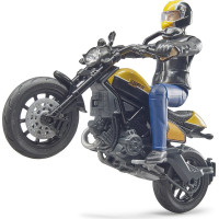 Bruder 63053 BWORLD Motocykl Scrambler Ducati Cafe Racer s jezdcem