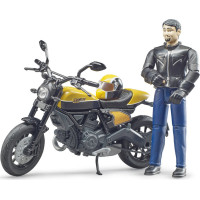 Bruder 63053 BWORLD Motocykl Scrambler Ducati Cafe Racer s jezdcem