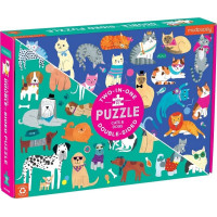 Mudpuppy Oboustranné puzzle Psi a kočky 100 dílků