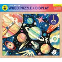 Mudpuppy Dřevěné puzzle Vesmírná mise 100 dílků
