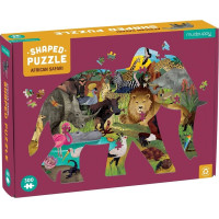 Mudpuppy Puzzle Africké safari ve tvaru slona 300 dílků