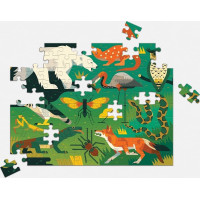 Mudpuppy Oboustranné puzzle Pozemní a mořští predátoři 100 dílků