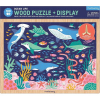 Mudpuppy Dřevěné puzzle Život v oceánu + stojan 100 dílků
