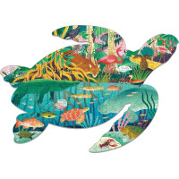 Mudpuppy Puzzle Mokřady ve tvaru želvy 300 dílků