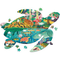 Mudpuppy Puzzle Mokřady ve tvaru želvy 300 dílků