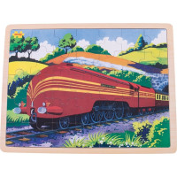Bigjigs Toys Dřevěné puzzle historický vlak Vévodkyně z Hamiltonu 35 dílků